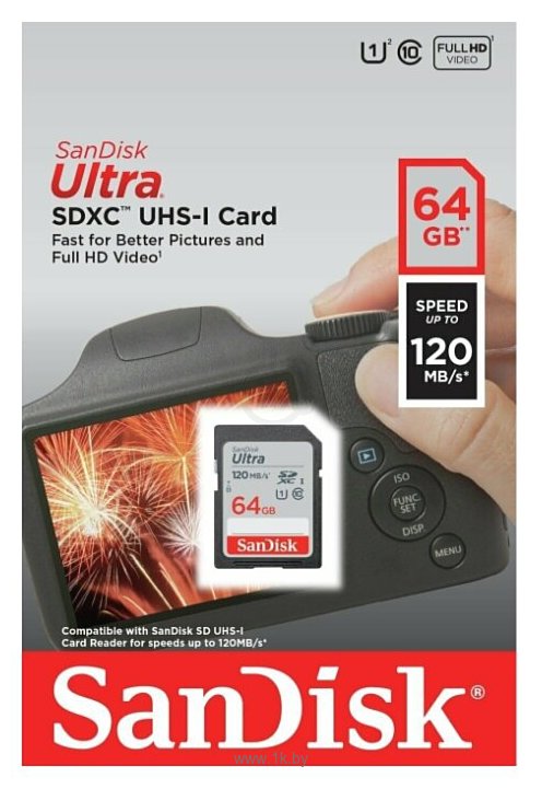 Фотографии SanDisk Ultra SDXC Class 10 UHS-I 120MB/s 64GB