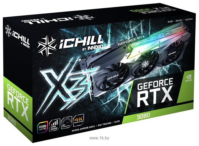 Фотографии INNO3D GeForce RTX 3080 iChill X3 LHR 10GB (C30803-106XX-1810VA37H)