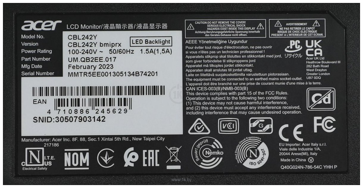 Фотографии Acer CBL242Ybmiprx UM.QB2EE.017