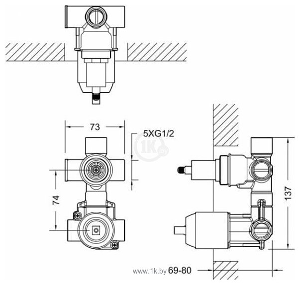 Фотографии Bravat ARC P69193C-2-ENG с встроенным механизмом D982CP-A