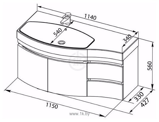 Фотографии Aquanet  Опера 115 L 2 ящика (белый) 212990