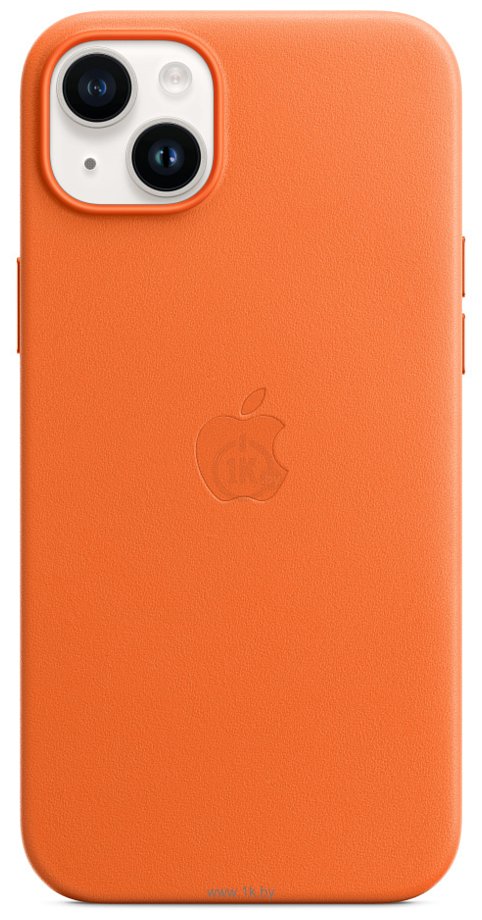 Фотографии Apple MagSafe Leather Case для iPhone 14 Plus (оранжевый)