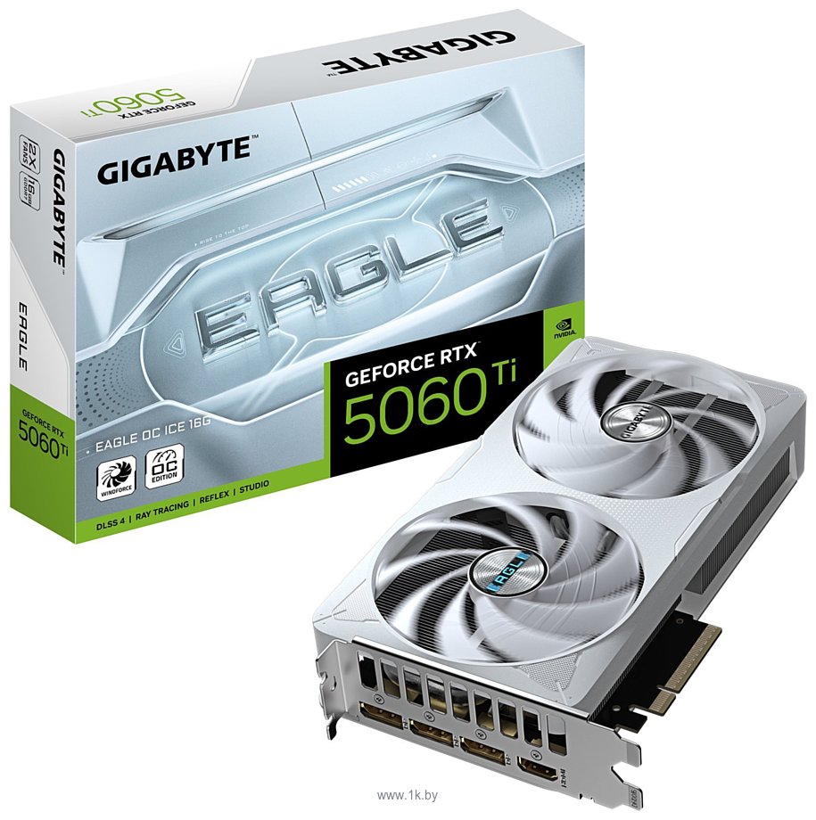 Фотографии Gigabyte GeForce RTX 5060 Ti Eagle OC Ice 16G (GV-N506TEAGLEOC ICE-16GD)