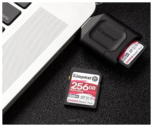 Фотографии Kingston Canvas React Plus SDXC 256GB (с кардридером)