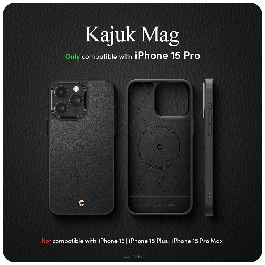 Фотографии Spigen Cyrill Kajuk Mag для iPhone 15 Pro ACS06769 (черный)