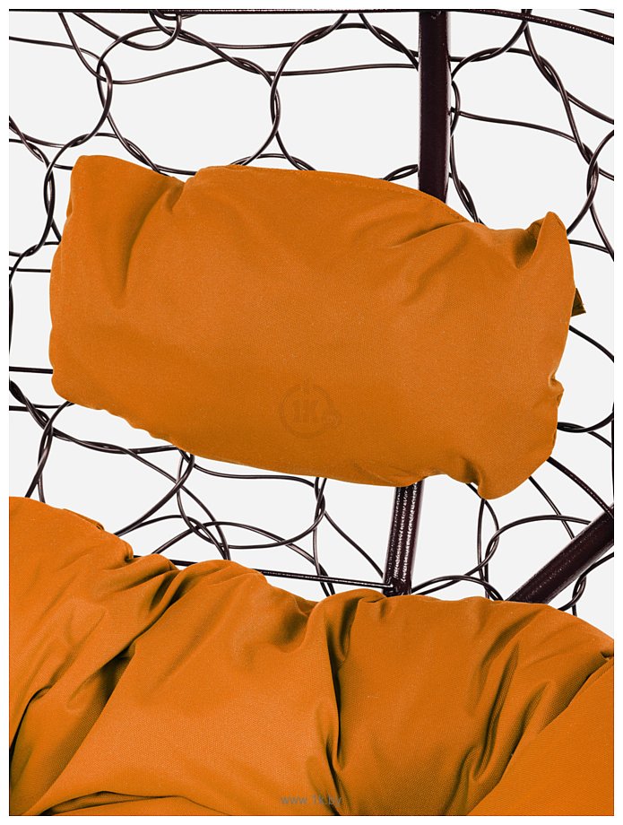 Фотографии M-Group Лежебока 11180207 (с коричневым ротангом/оранжевая подушка)