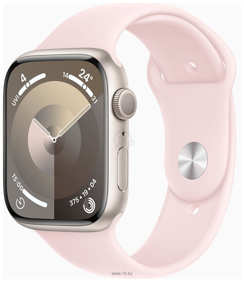 Фотографии Apple Watch Series 9 45 мм (алюминиевый корпус, спортивный силиконовый ремешок S/M)