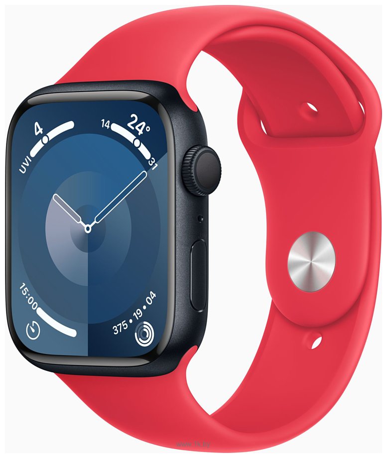 Фотографии Apple Watch Series 9 45 мм (алюминиевый корпус, спортивный силиконовый ремешок S/M)