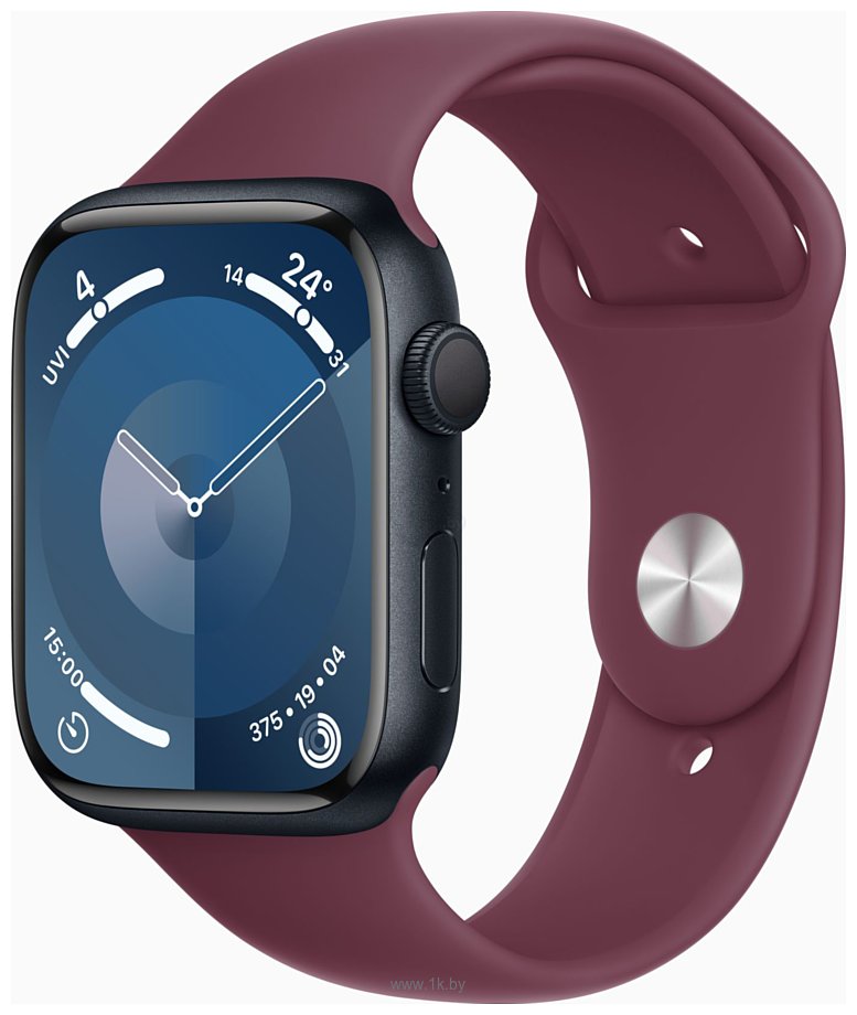 Фотографии Apple Watch Series 9 45 мм (алюминиевый корпус, спортивный силиконовый ремешок S/M)