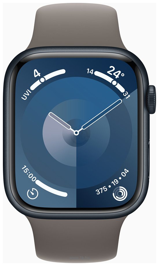 Фотографии Apple Watch Series 9 45 мм (алюминиевый корпус, спортивный силиконовый ремешок S/M)
