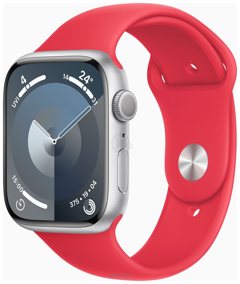 Фотографии Apple Watch Series 9 45 мм (алюминиевый корпус, спортивный силиконовый ремешок S/M)