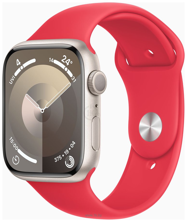 Фотографии Apple Watch Series 9 45 мм (алюминиевый корпус, спортивный силиконовый ремешок S/M)