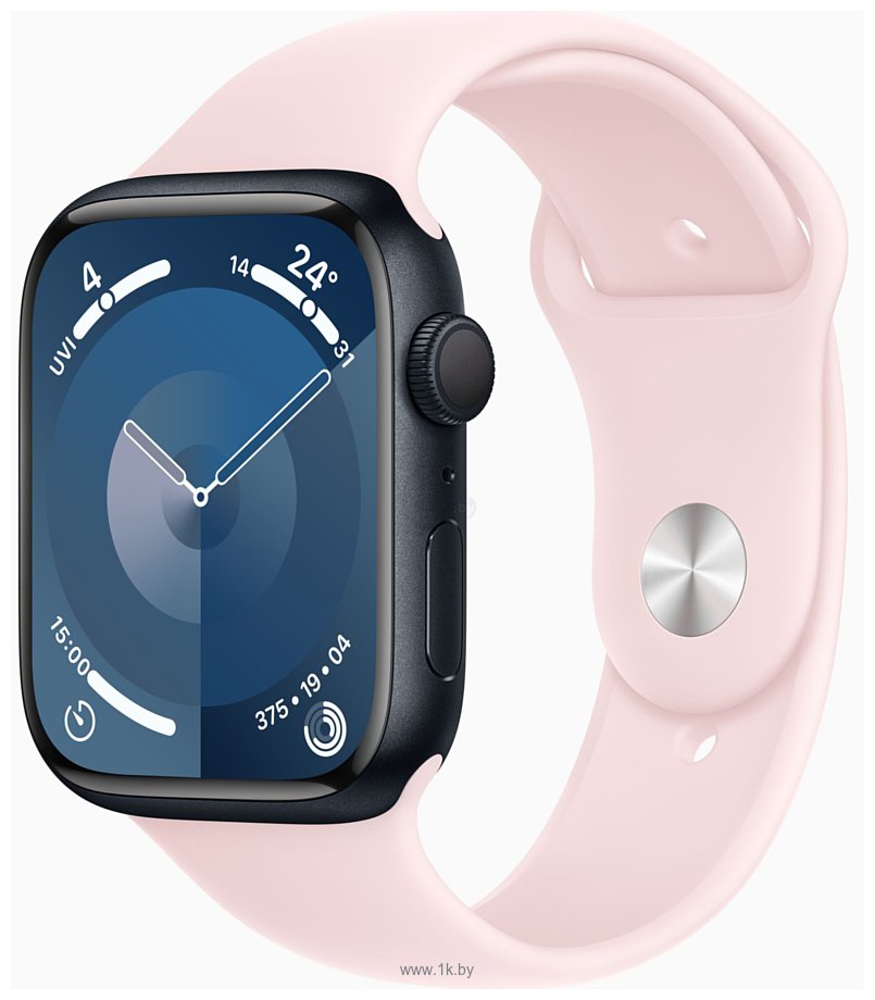 Фотографии Apple Watch Series 9 45 мм (алюминиевый корпус, спортивный силиконовый ремешок S/M)