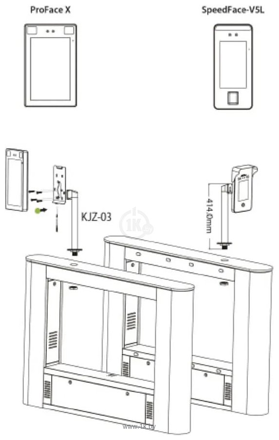 Фотографии ZKTeco KJZ-03 кронштейн для терминалов распознавания лиц