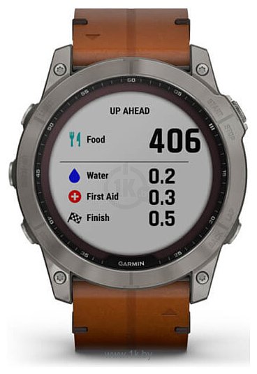 Фотографии Garmin Fenix 7X Sapphire Solar (кожаный ремешок)