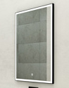 Континент Зеркало Frame Black Led 60x100 (часы)