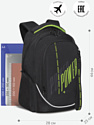 Школьный рюкзак Grizzly RU-335-3 (черный/салатовый)