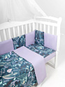 Бампер в кроватку Amarobaby Flower Dreams AMARO-3112-FD (12 предметов, фиолетовый)