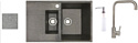 Кухонная мойка БелЭворс Forma R + смеситель W4998-4 + дозатор L405-1 (серый)