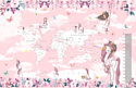 Виниловые обои Citydecor Princess 20 400x260, карта мира с ростомером