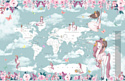 Виниловые обои Citydecor Princess 15 400x260, карта мира с ростомером