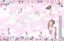 Виниловые обои Citydecor Princess 18 400x260, карта мира с ростомером