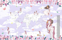 Виниловые обои Citydecor Princess 19 400x260, карта мира с ростомером