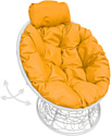 Кресло M-Group Папасан пружинка мини 12090111 (белый ротанг/желтая подушка)