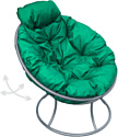 Кресло M-Group Папасан пружинка мини 12080304 (серый/зеленая подушка)