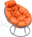 Кресло M-Group Папасан пружинка мини 12080307 (серый/оранжевая подушка)