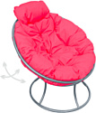 Кресло M-Group Папасан пружинка мини 12080308 (серый/розовая подушка)
