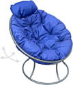 Кресло M-Group Папасан пружинка мини 12080310 (серый/синяя подушка)