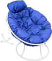 Кресло M-Group Папасан пружинка мини 12080110 (белый/синяя подушка)