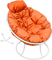 Кресло M-Group Папасан пружинка мини 12080107 (белый/оранжевая подушка)