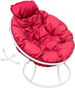 Кресло M-Group Папасан пружинка мини 12080106 (белый/красная подушка)