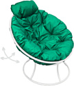 Кресло M-Group Папасан пружинка мини 12080104 (белый/зеленая подушка)