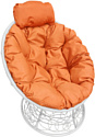 Кресло M-Group Папасан мини 12070107 (белый ротанг/оранжевая подушка)