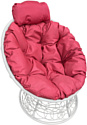 Кресло M-Group Папасан мини 12070106 (белый ротанг/красная подушка)
