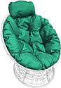 Кресло M-Group Папасан мини 12070104 (белый ротанг/зеленая подушка)