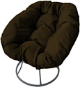 Кресло M-Group Пончик 12310305 без ротанга (серый/коричневая подушка)