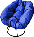 Кресло M-Group Пончик 12310210 без ротанга (коричневый/синяя подушка)