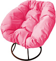 Кресло M-Group Пончик 12310208 без ротанга (коричневый/розовая подушка)