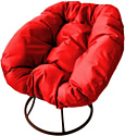 Кресло M-Group Пончик 12310206 без ротанга (коричневый/красная подушка)