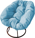 Кресло M-Group Пончик 12310203 без ротанга (коричневый/голубая подушка)