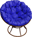 Кресло M-Group Папасан 12010210 (коричневый/синяя подушка)