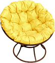 Кресло M-Group Папасан 12010211 (коричневый/желтая подушка)