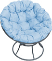 Кресло M-Group Папасан 12010303 (серый/голубая подушка)