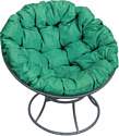 Кресло M-Group Папасан 12010304 (серый/зеленая подушка)