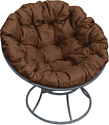Кресло M-Group Папасан 12010305 (серый/коричневая подушка)