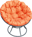 Кресло M-Group Папасан 12010307 (серый/оранжевая подушка)